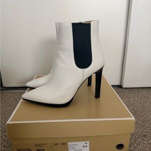 Michael Kors Black and White Heeled Ankle Boots